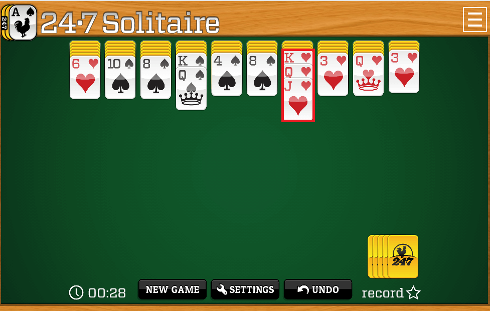 spider solitaire stacks