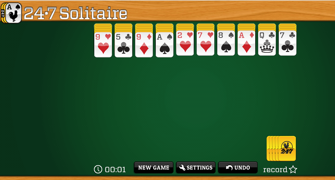spider solitaire draw pile