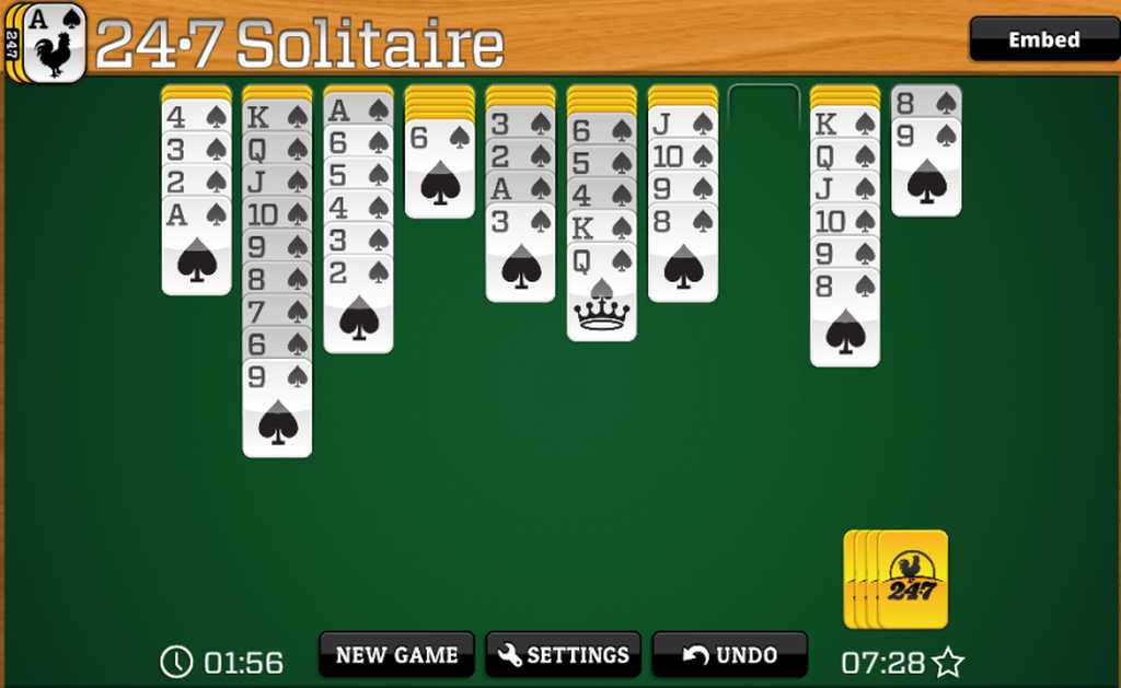 spider solitaire empty column