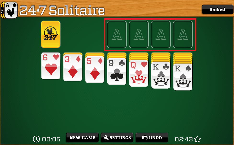 klondike solitaire tableau