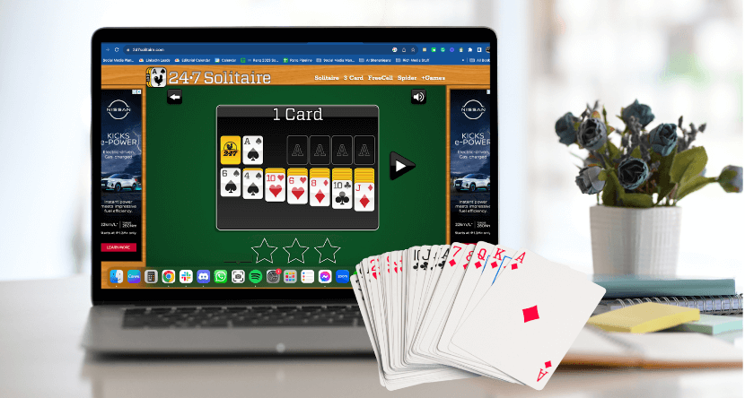 solitaire game on a computer