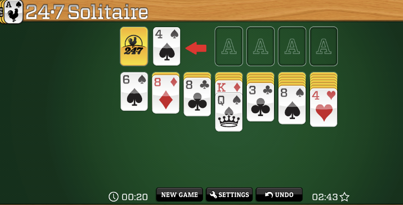 solitaire waste pile